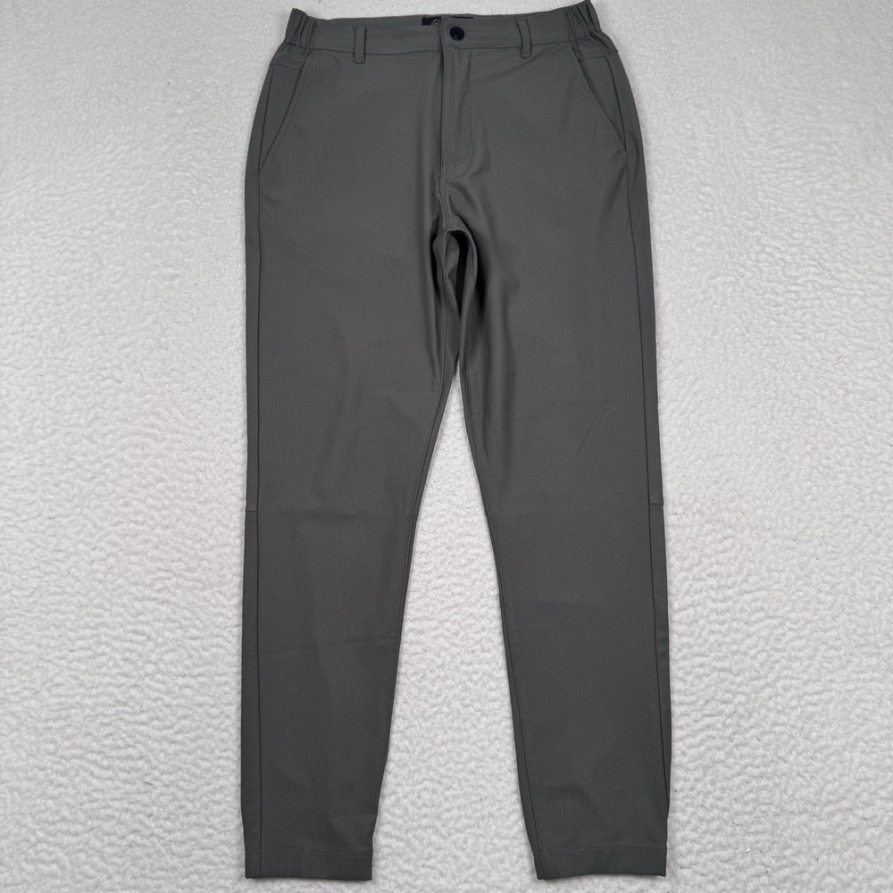 Cuts AO Jogger Mens Small Green Elastic Waist Tapered Pants Zip Pocket